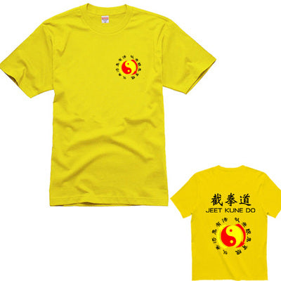 Martial Art Kung Fu JKD Jeet Kune Do T-Shirt Uniform Cotton Size S-XXXXL Yellow