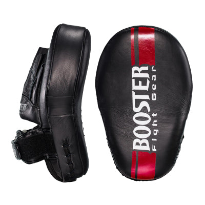 booster thai boxing BOOSTER MUAY THAI BOXING MMA PAOS CURVED FOCUS MITTS PADS Leather Black Red