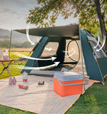 Outdoor Camping Hiking Traveling Lightweight Portable Folding Waterproof and Windproof Automatic Pop Up Family Dual-use External Pergola Tent Shelters 3-4 Person 2 Colours