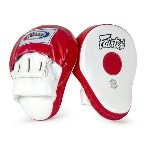 FAIRTEX ULTIMATE CONTOURED FMV9 MUAY THAI BOXING MMA PUNCHING FOCUS MITTS PADS White Red