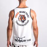 Tiger "Bronco" 1stDry Muay Thai Low-cut Vest Tank Top S-XXL White