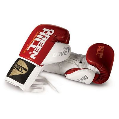 GREENHILL DOVE PROFESSIONAL COMPETITION BOXING GLOVES LACE UP 8-14 oz Red White