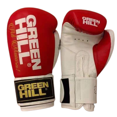 GREENHILL LEGEND PROFESSIONAL TRAINING BOXING GLOVES Velcro Closure 8-16 oz Red White