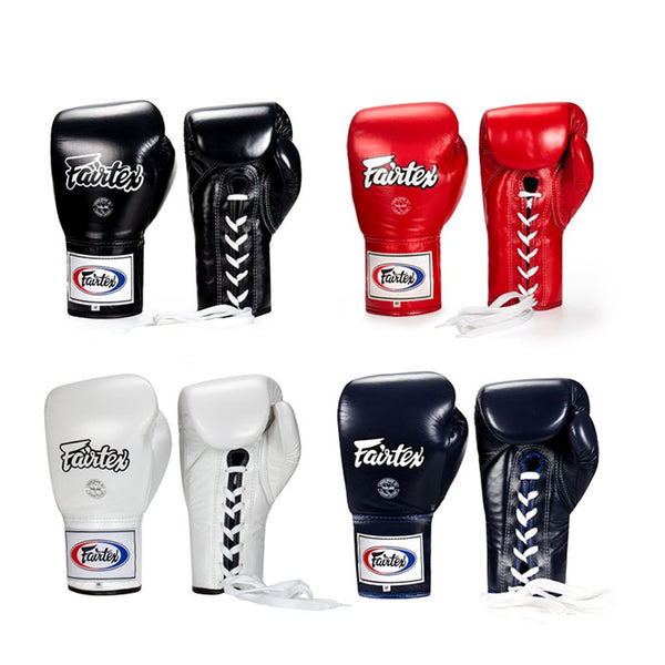 Fairtex BGL6 MUAY THAI BOXING GLOVES Lace Up Leather 8-16 oz Colours –  AAGsport