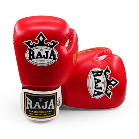 RAJA RBGP-4 MUAY THAI BOXING GLOVES Cooltex PU Leather 8-12 oz Red