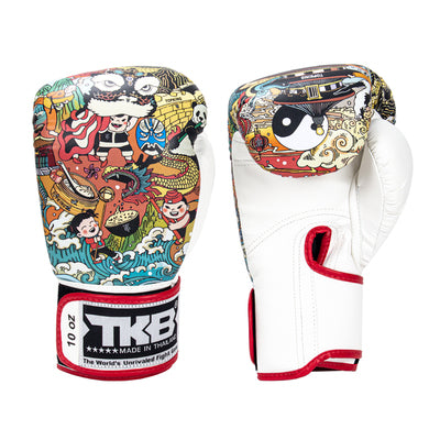 Top King TKBGCT-CH MUAY THAI BOXING GLOVES Synthetic Leather 8-14 oz White Red