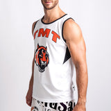 Tiger "Bronco" 1stDry Muay Thai Low-cut Vest Tank Top S-XXL White