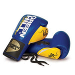 GREENHILL TAIPAN PROFESSIONAL COMPETITION BOXING GLOVES LACE UP 8-10 oz Blue Yellow