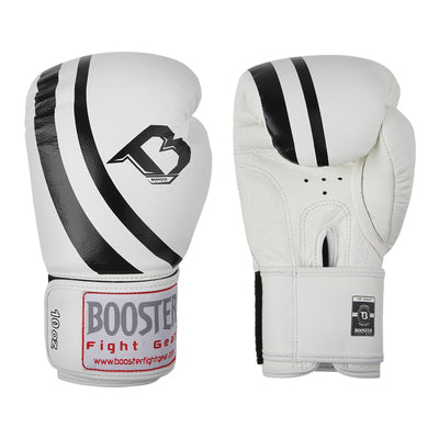 BOOSTER PRO BGS MUAY THAI BOXING GLOVES Leather 8-14 oz White Black