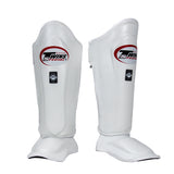TWINS SPECIAL SGL-10 MUAY THAI BOXING MMA DOUBLE PADDED SHIN GUARD PROTECTOR ADULT & KIDS Leather XS-XL White