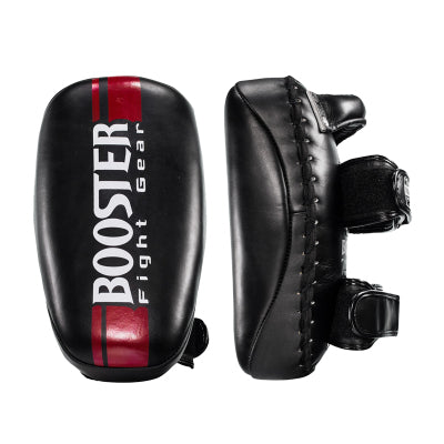 BOOSTER BKPL V3 MUAY THAI BOXING MMA KICK PADS Leather Black Red