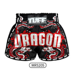 Tuff MS205 Muay Thai Boxing Shorts S-XXL New Retro Style Black Chinese Dragon with Text