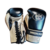 No Boxing No Life BOXING GLOVES SEEK DESTROY Lace Up Extra Thick Microfiber 8-16 oz Black Gold