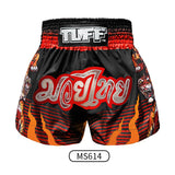 Tuff MS614 Muay Thai Boxing Shorts S-XXL Black With Tiger Inspired by Chinese Ancient Drawing
