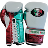 No Boxing No Life BOXING GLOVES SEEK DESTROY Lace Up Extra Thick Microfiber 8-16 oz Metallic