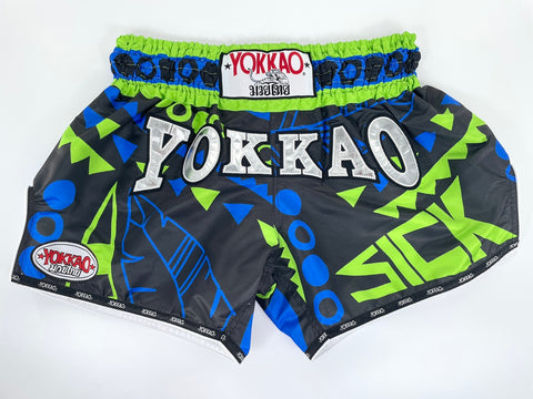 YOKKAO SICK CARBONFIT MUAY THAI MMA BOXING Shorts S-XXL Blue Green