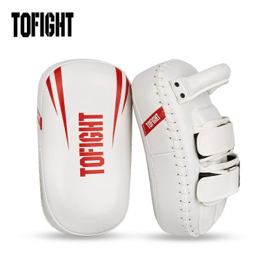 TOFIGHT MUAY THAI BOXING MMA KICK PADS EXTRA THICK PAIR 35 x 20 x 10 cm White Red