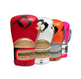 BOOSTER YOUTH MUAY THAI BOXING GLOVES KIDS Synthetic Leather 4-8 oz Red Gold