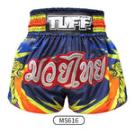 Tuff MS616 Muay Thai Boxing Shorts S-XXL Blue With Double Yellow Tiger
