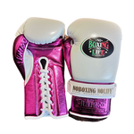 No Boxing No Life BOXING GLOVES SEEK DESTORY Lace Up Extra Thick Microfiber 8-16 oz Rose