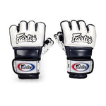 FAIRTEX MMA MUAY THAI BOXING GLOVES Thumb Enclosure Leather FGV17 Size S-XL White Blue