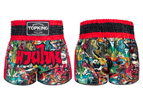 Top King TKB223 Muay Thai Boxing Shorts S-XL Red