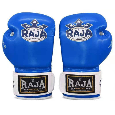 RAJA RBGP-C8 MUAY THAI BOXING GLOVES Cooltex PU Leather Kids  4-6 oz Blue