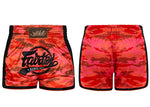 Fairtex MUAY THAI BOXING Shorts XS-XXL Camo Red BS1711