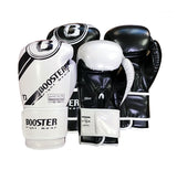 BOOSTER BG PREMIUM STRIKER MUAY THAI BOXING GLOVES Premium PU Leather 10-14 oz Black White