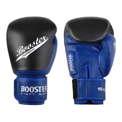 BOOSTER MUAY THAI BOXING GLOVES Leather 8-16 oz Blue Black
