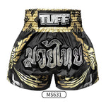 Tuff MS631 Muay Thai Boxing Shorts S-XXL Thai King Of Naga Black