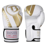 BOOSTER BEGINNER MUAY THAI BOXING GLOVES Synthetic Leather 8-14 oz White Gold