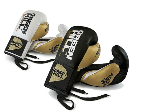 Venum Coco Monogram Pro Lace Up Boxing Gloves - Intense Black 10 oz