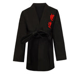 Martial Art Kung Fu Nunchaku JKD Jeet Kune Do Uniform Suit Short Sleeve (Top, Pants & Belt) Size M-XXXL Black