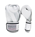 BOOSTER BEGINNER MUAY THAI BOXING GLOVES Synthetic Leather 8-14 oz White Silver