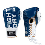 FIGHTDAY SGL1 MEXICO PROFESSIONAL COMPETITION MUAY THAI BOXING GLOVES LACE UP Microfiber 8-14 oz Blue White