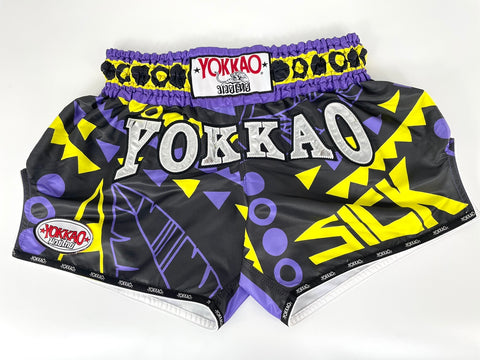 YOKKAO SICK CARBONFIT MUAY THAI MMA BOXING Shorts S-XXL Violet Yellow