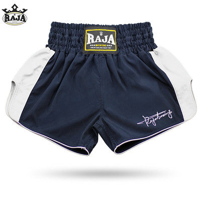 RAJA RKBS-8 MUAY THAI BOXING Shorts XS-XXL Navy White