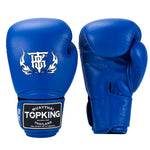 Top King TKBGSV MUAY THAI BOXING GLOVES Cowhide Leather 8-16 oz Blue