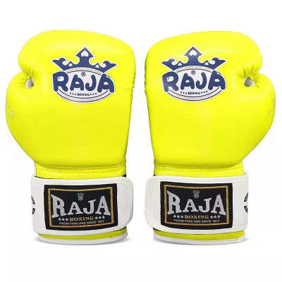 RAJA RBGP-C8 MUAY THAI BOXING GLOVES Cooltex PU Leather Kids  4-6 oz Yellow