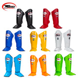 TWINS SPECIAL SGL-10 MUAY THAI BOXING MMA DOUBLE PADDED SHIN GUARD PROTECTOR ADULT & KIDS Leather XS-XL White