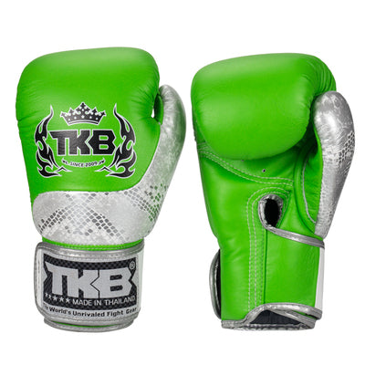 Top King TKBGPW MUAY THAI BOXING GLOVES Cowhide Leather 8-14 oz 2 Colours Green Series