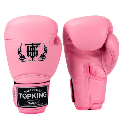 Top King TKBGSV MUAY THAI BOXING GLOVES Cowhide Leather 8-16 oz Pink