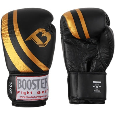 BOOSTER PRO BGS MUAY THAI BOXING GLOVES Leather 8-14 oz Black Gold