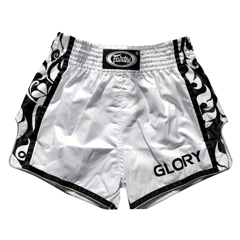 Fairtex Glory MUAY THAI BOXING Shorts S-XL BSG1 White Black