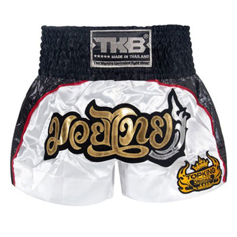 Top King TKBTBS072 No Fear Muay Thai Boxing Shorts S-XL White Black