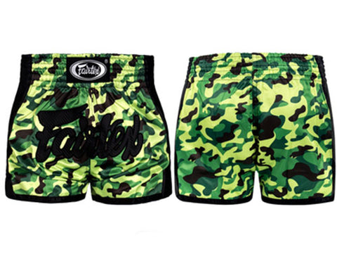 Fairtex MUAY THAI BOXING Shorts XS-XXL Camo Green BS1710