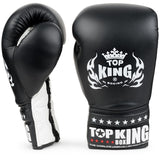 Top King TKBGSC Super Comp Lace Up MUAY THAI BOXING GLOVES Cowhide Leather 8-14 oz 4 Colours