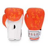 Top King TKBGEA01-WH/OR ELLE "SERENDIPITY" MUAY THAI BOXING GLOVES Cow Hide Leather 8-14 oz