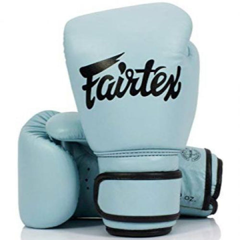 Fairtex BGV20  MUAY THAI BOXING GLOVES Leather BABY BLUE 8-16 oz